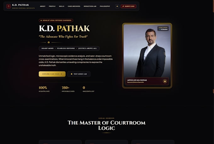 design a professional portfolio website